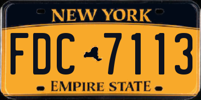 NY license plate FDC7113