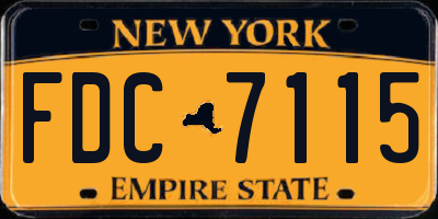 NY license plate FDC7115