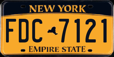 NY license plate FDC7121
