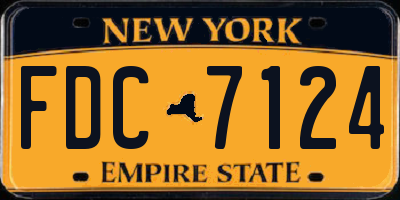 NY license plate FDC7124