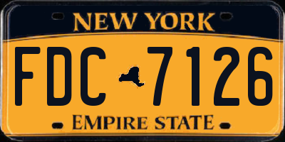 NY license plate FDC7126
