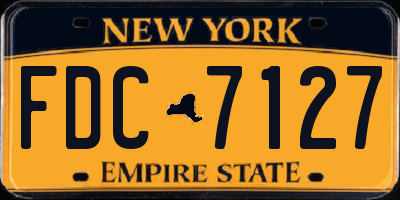 NY license plate FDC7127
