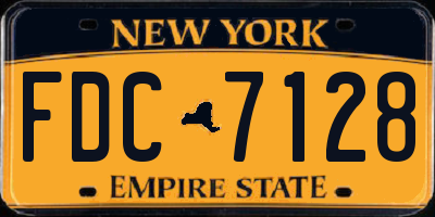 NY license plate FDC7128