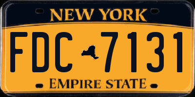 NY license plate FDC7131