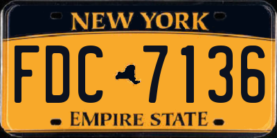 NY license plate FDC7136