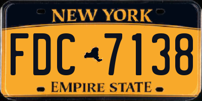 NY license plate FDC7138