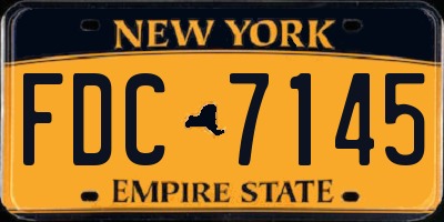 NY license plate FDC7145