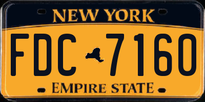 NY license plate FDC7160