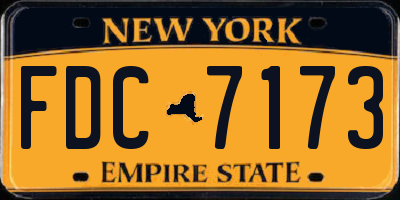 NY license plate FDC7173