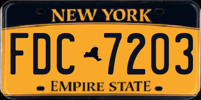 NY license plate FDC7203