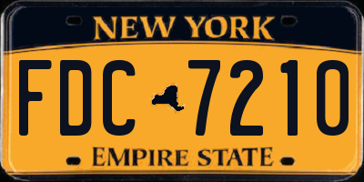 NY license plate FDC7210