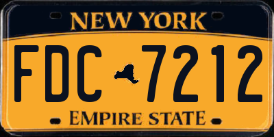 NY license plate FDC7212
