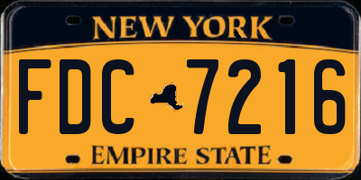 NY license plate FDC7216