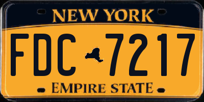 NY license plate FDC7217