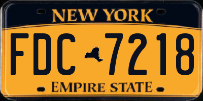 NY license plate FDC7218