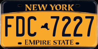 NY license plate FDC7227