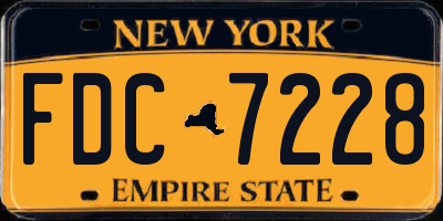 NY license plate FDC7228