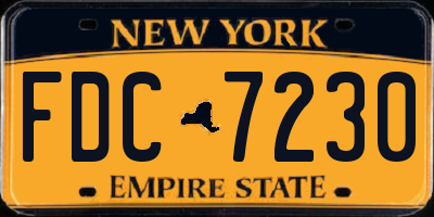 NY license plate FDC7230
