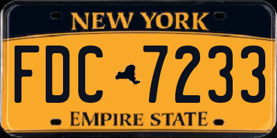 NY license plate FDC7233