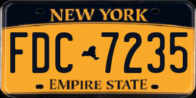 NY license plate FDC7235