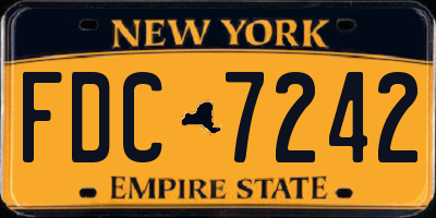 NY license plate FDC7242