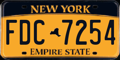 NY license plate FDC7254