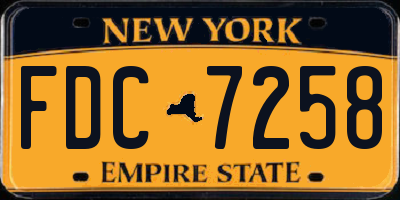 NY license plate FDC7258