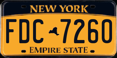 NY license plate FDC7260