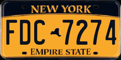 NY license plate FDC7274
