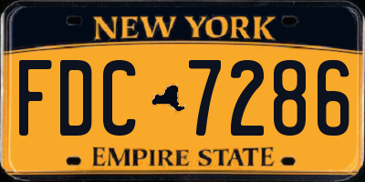 NY license plate FDC7286