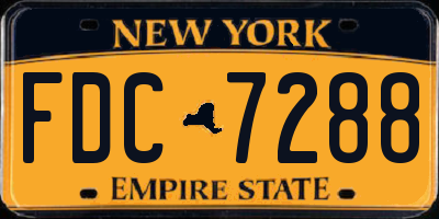 NY license plate FDC7288