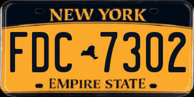 NY license plate FDC7302