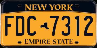 NY license plate FDC7312