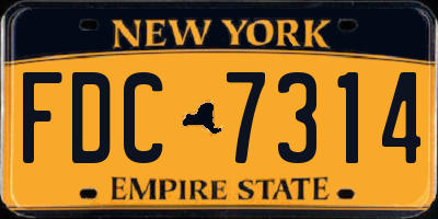 NY license plate FDC7314