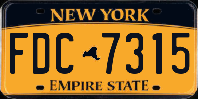 NY license plate FDC7315