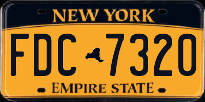 NY license plate FDC7320
