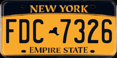 NY license plate FDC7326