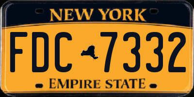 NY license plate FDC7332
