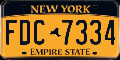 NY license plate FDC7334