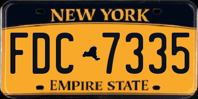 NY license plate FDC7335