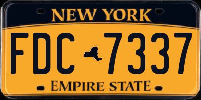 NY license plate FDC7337