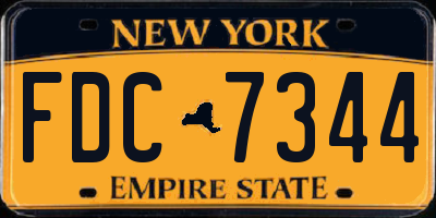 NY license plate FDC7344