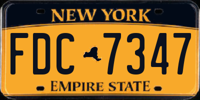 NY license plate FDC7347