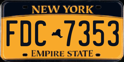 NY license plate FDC7353