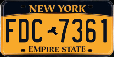 NY license plate FDC7361