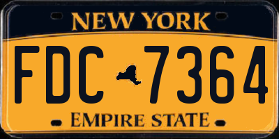 NY license plate FDC7364