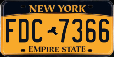 NY license plate FDC7366