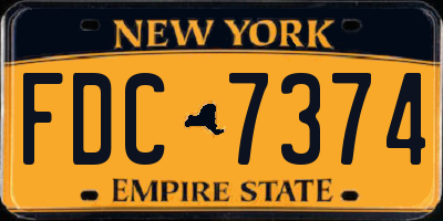 NY license plate FDC7374