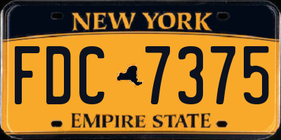 NY license plate FDC7375