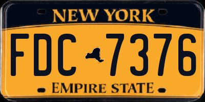 NY license plate FDC7376